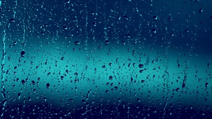 A lot of raindrops of white water falling down on glass. Perfect for digital composing. Pure black background.