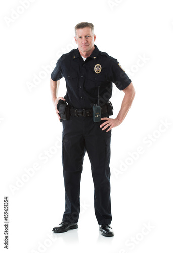 Fotografie, Obraz Police: Officer In Uniform Looking At Camera