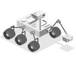 Isometric flat 3D isolated vector Rover standing on Mars