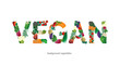 Title vegan of colored vegetables