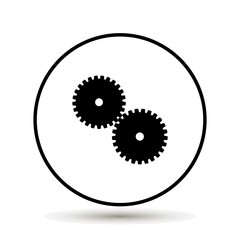 two gear Icon, flat design style on white background