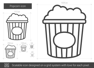 Canvas Print - Popcorn line icon.