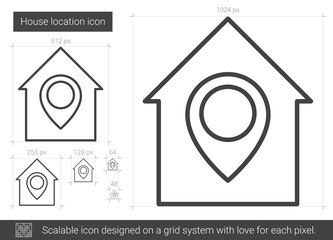 Wall Mural - House location line icon.