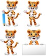Set of tiger cartoon