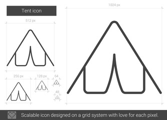 Canvas Print - Tent line icon.