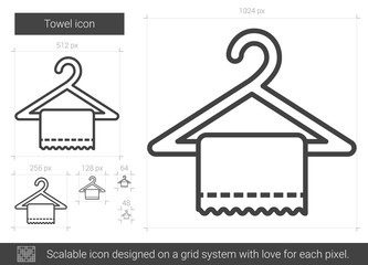 Poster - Towel line icon.