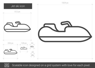 Poster - Jet ski line icon.