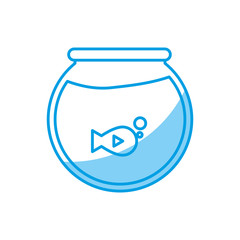 fishbowl icon over white background vector illustration