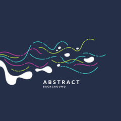 Poster - Bright abstract background with a dynamic waves and splash in a minimalist style. Vector illustration