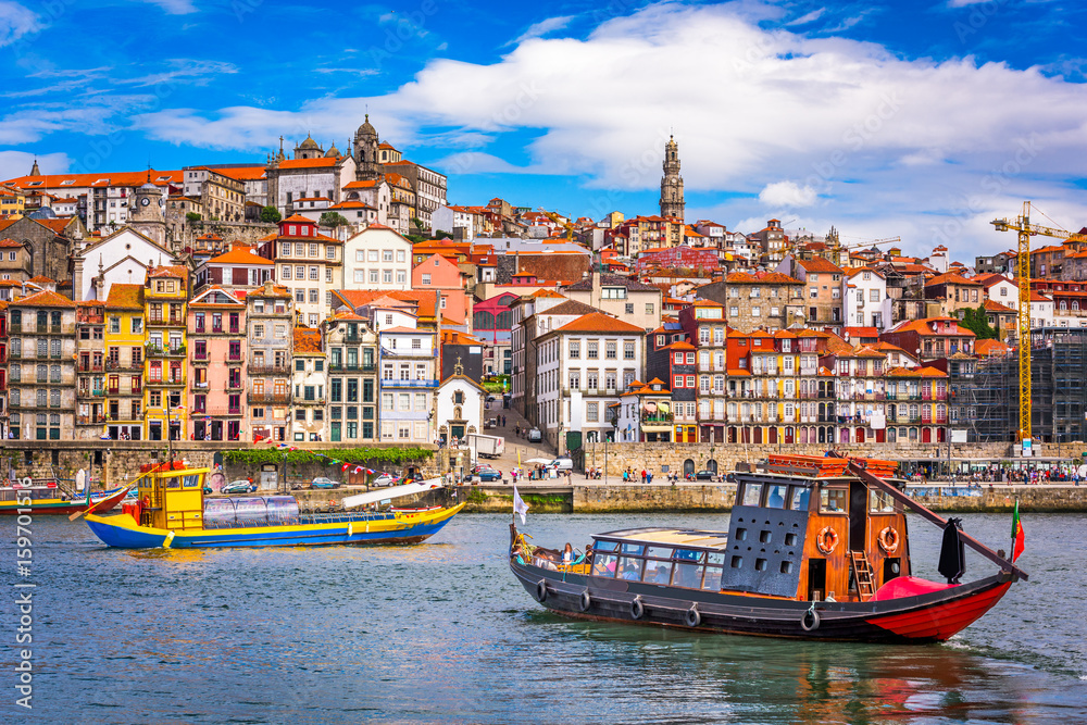 Porto, Portugal Skyline - obrazy, fototapety, plakaty 