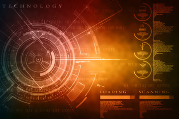 Poster - 2d illustration abstract technology background concept

