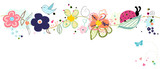 Fototapeta Kuchnia - Colorful lovely summer flowers banner 