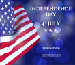 Independence day of USA 4 july . Vector illustration with USA flag and text