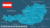 Fototapeta Mapy - Austria - map and flag – illustration