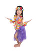 Leinwandbild Motiv Asian Chinese little girl in hawaiian costume