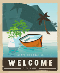 Vector Travel Poster in vintage style.