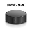 Hockey Puck Vector. Realistic Illustration Of Black Ice Hockey Puck. Isolated On White Background.