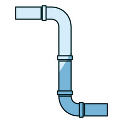 Wall Mural - blue shading silhouette of drain pipe vector illustration