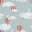 Seamless pattern with air balloons. Vector illustration. 