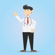 © rawstudios - doctor cartoon character vector illustration with stethoscope