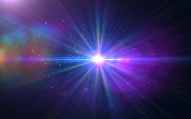 Wall Mural - abstract design natural lens flare and rays background.abstract lens flare effect in space with hori