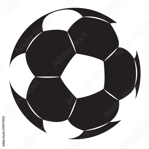 Isolated silhouette of a soccer ball, Vector illustration Stock Vector