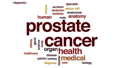 Wall Mural - Prostate cancer animated word cloud, text design animation.