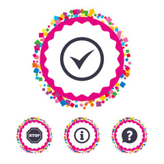 Poster - information icons. stop prohibition symbol.