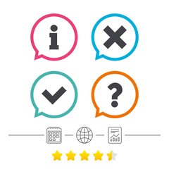 Poster - information icons. question faq symbol.
