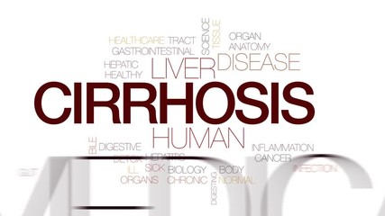 Canvas Print - Cirrhosis animated word cloud, text design animation. Kinetic typography.