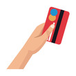 © Jemastock - hand with credit card payment financial concept vector illustration