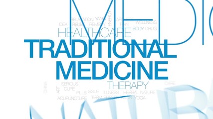 Canvas Print - Traditional medicine animated word cloud, text design animation. Kinetic typography.