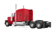 Red Trailer Truck Isolated