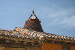 Popular architecture in Soria, Spain, Calatañazor, facades of branches with mud, adobe, 
