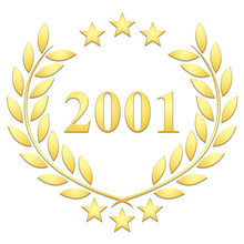 Lauriers 3 étoiles 2001 Sur Fond Blanc 