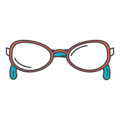 Sticker - elegant eye glasses icon vector illustration design