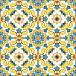 Seamless vector pattern with hand drawn traditional motifs of southern italy ceramics