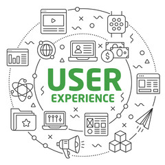 Linear illustration for presentations in the round UX