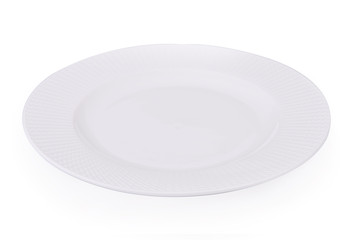 Plate white Empty on white background