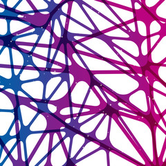 Poster - Abstract neuron net background, vector graphic design digital illustration.