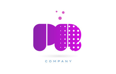 pr p r pink dots letter logo alphabet icon