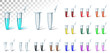 Set test tube multi color on transparent