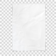 Realistic white sheet of crumpled paper. Wrinkled paper texture. Template background for your text. Vector illustration.