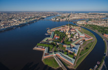 Aerial View Of Peter And Paul Fortress In Saint-Petersburg