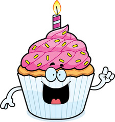 Sticker - Cartoon Birthday Cupcake Idea