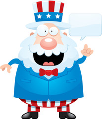 Canvas Print - Cartoon Uncle Sam Talking