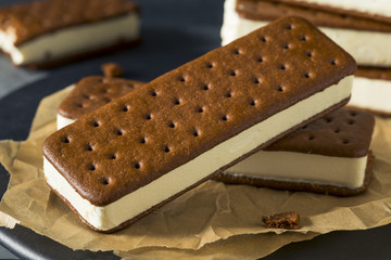 Sweet Chocolate and Vanilla Ice Cream Sandwich