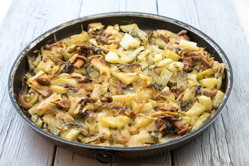 Mushrooms with roasted potatoes