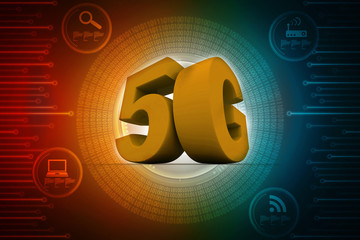 Poster - 3d rendering 5G Network 5G Connection