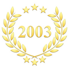 Sticker - Lauriers 3 étoiles 2003 sur fond blanc 